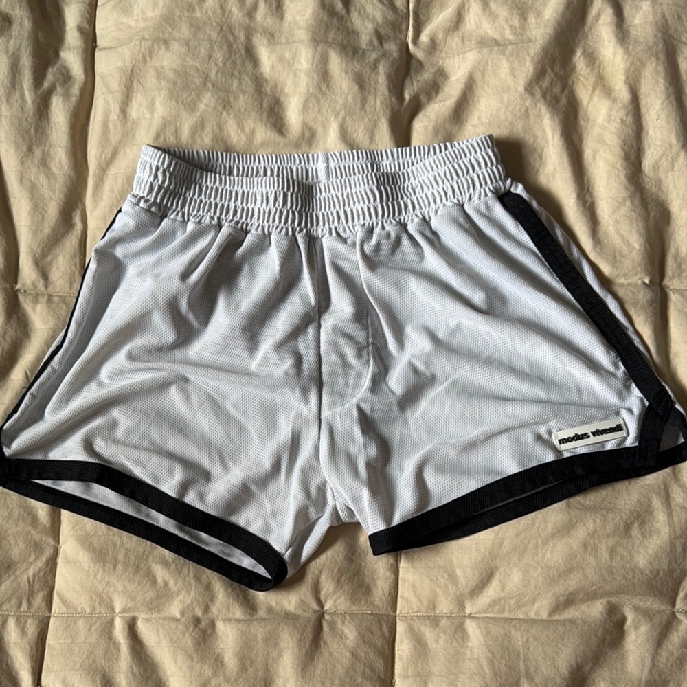 Modus Vivendi White and Black Swim Shorts